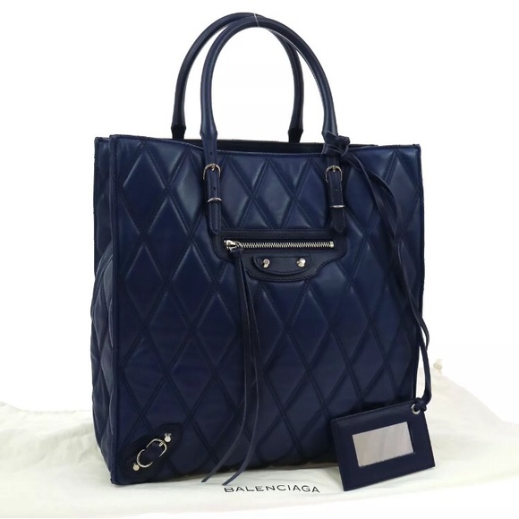 ⛔️SOLD⛔️Balenciaga quilted Papier blue, Auth. - Picture 1 of 8